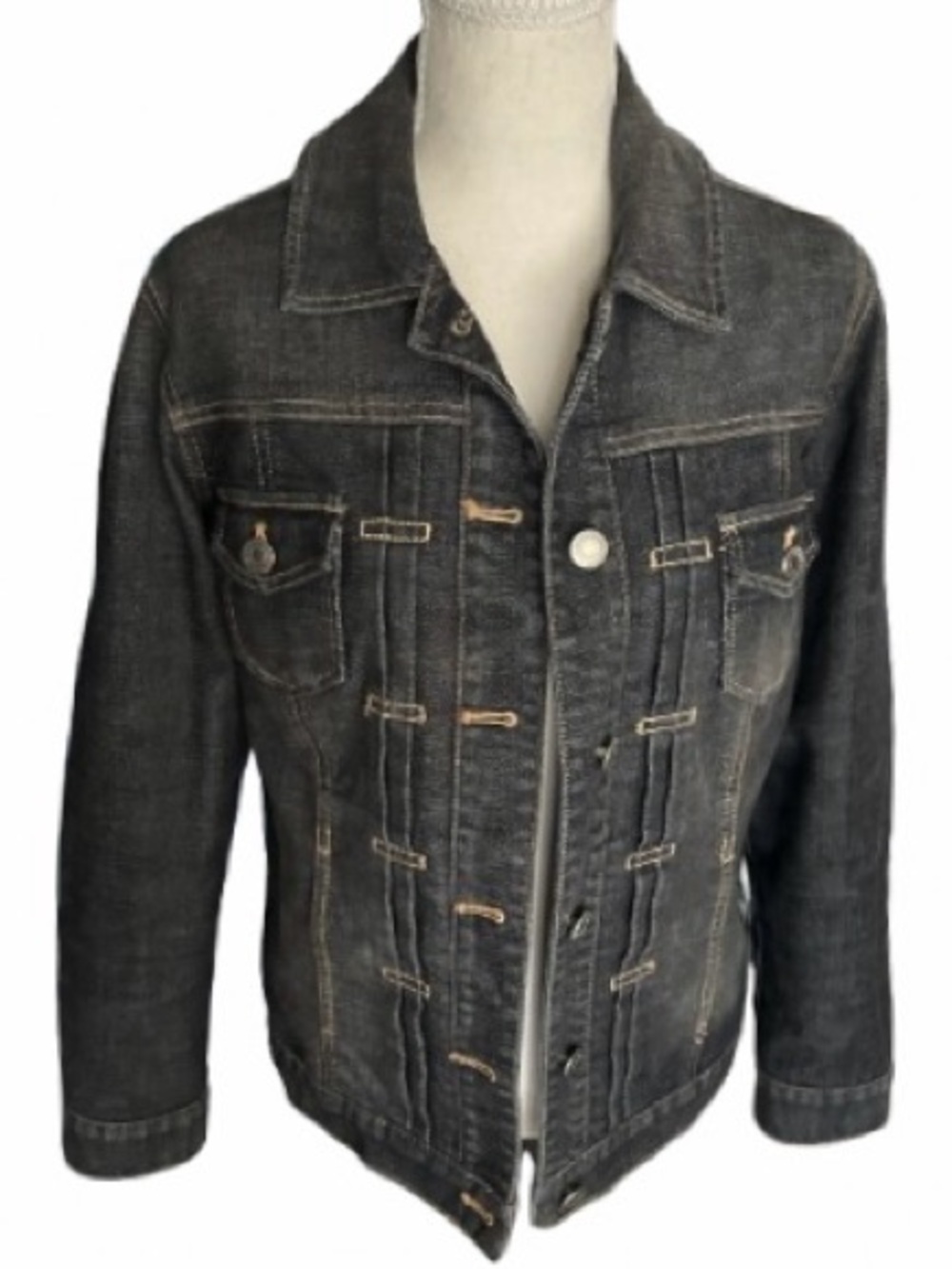 Gray Jean Jacket CHICO’S PLATINUM Denim Medium Grey Lightweight